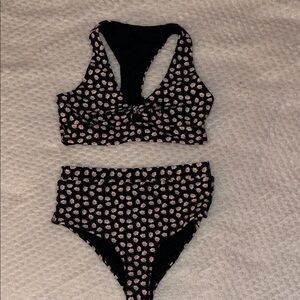Tilly's Black and Pink Kids Swim Bikini